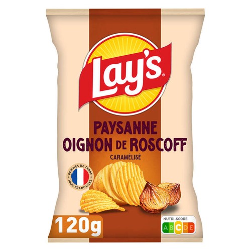 Lay's Chips Paysanne Saveur Oignons de Roscoff Caramélisés 120g