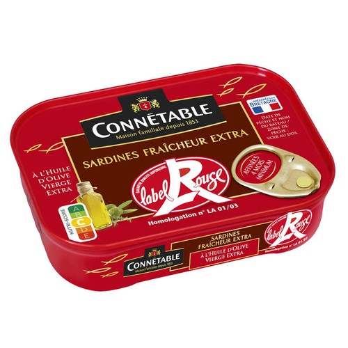 Connétable Sardines À L'Huile D'Olive Vierge Extra Label Rouge 135g