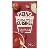 Heinz La Sauce Tomate Cuisinée Ail & Oignons Brique 520g