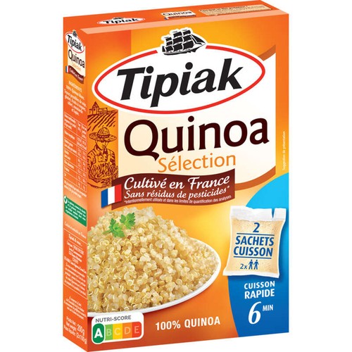 Tipiak Quinoa 2 Sachets Cuisson, Prêt En 6 Minutes 200g