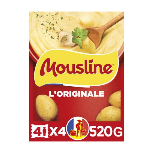 Mousline Purée de Pomme de Terre Nature x4 sachets 520g