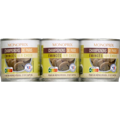 Monoprix Champignons de Paris émincés 3x115g