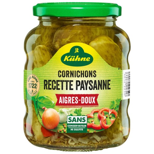Kühne Cornichons Aigres-Doux, Recette Paysanne 185g