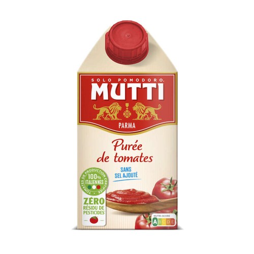 Mutti Purée de tomates Zéro résidu de pesticides 500g