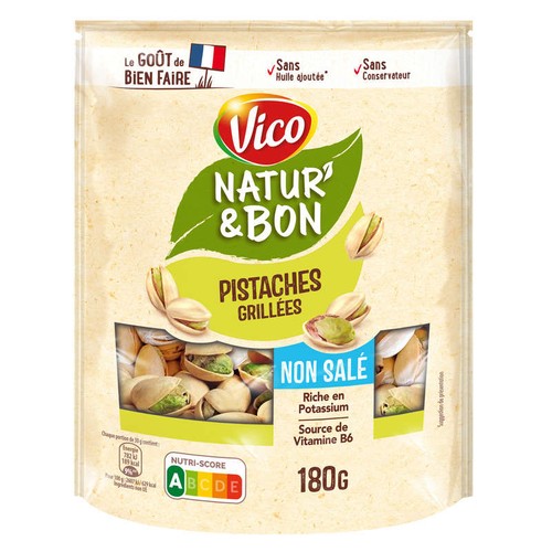 Vico Natur' & bon Pistaches grillées non salées 180g