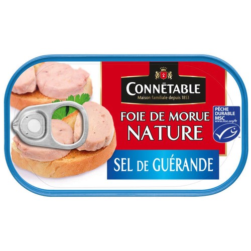 Connétable Foie de Morue Nature au Sel de Guérande 121g