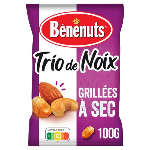 Bénénuts Mélange Trio de Noix Grillées à Sec 100g