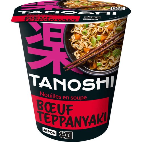 Tanoshi Japon Nouilles Japonaises Saveur Bœuf Teppanyaki 65g