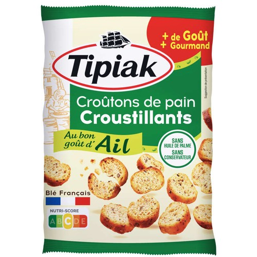 Tipiak Croûtons de Pain Croustillants Ail 75g