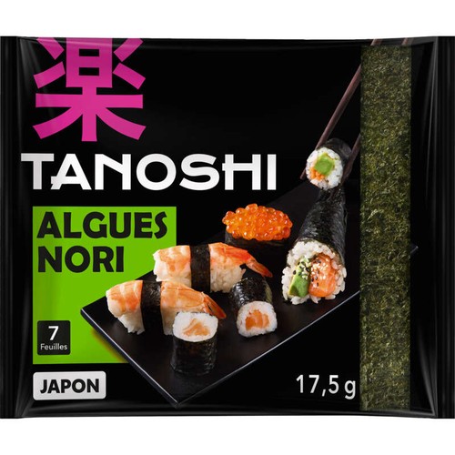 Tanoshi Japon Algues Nori Grillées Pour Sushi et Maki 17,5g