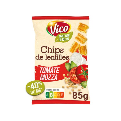 Vico Natur' & Bon Chips de Lentilles aux Tomates Mozzarella 85g