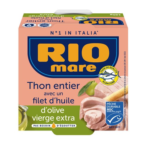 Rio Mare Thon entier MSC avec un filet d'huile d'olive vierge extra 120g