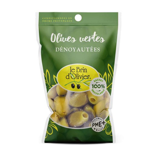 Le Brin d’Olivier Olives Vertes Dénoyautées 100g