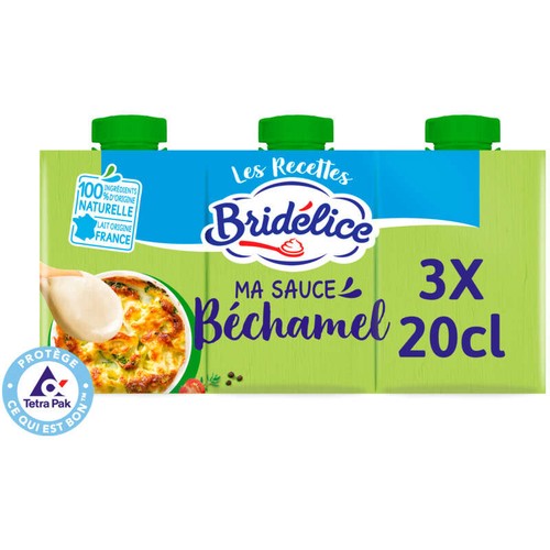 Bridélice Sauce Béchamel Uht Briques 3x20cl