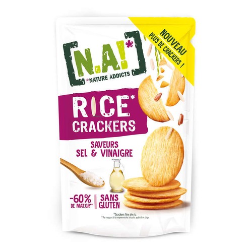 Nature Addicts Rice Crackers saveurs sel & vinaigre 85g