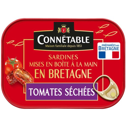 Connétable Sardines aux Tomates Séchées &  à L'Huile d'Olive Vierge Extra 115g