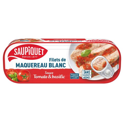 Saupiquet Filets de Maquereau Blanc sauce Tomate & Basilic 169g