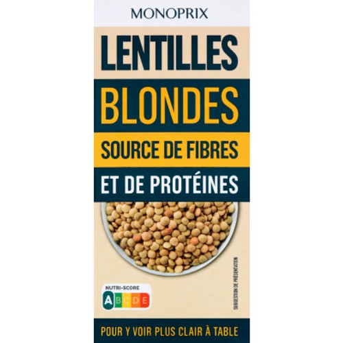 Monoprix Lentilles Blondes 500g