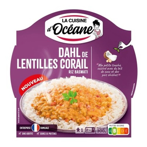 Cuisine Océane Dahl de lentilles corail riz basmati 300g
