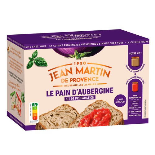 Jean Martin Pain d'aubergine et sa sauce tomate au basilic 570g