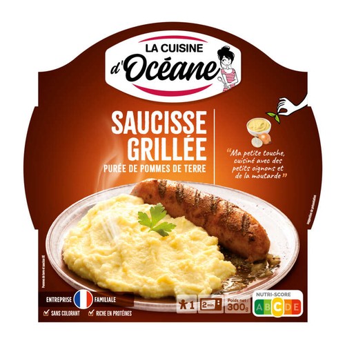 La Cuisine d'Océane Saucisse grillée et purée de pomme de terre 300g