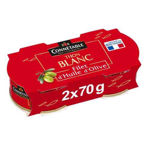 Connétable Thon blanc germon filet d'huile d'olive vierge extra 2x70g