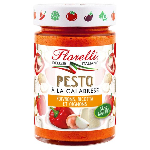 Florelli Pesto à la calabrese poivrons, ricotta et oignon 190g