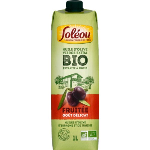 Soléou Huile d'Olive Vierge Extra Bio Extraite à Froid 1L