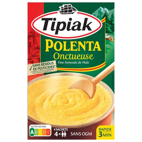 Tipiak Polenta Onctueux, Prêt En 3 Minutes, 4x100g