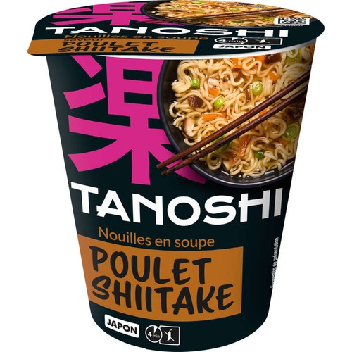 Tanoshi Japon Nouilles Japonaises Saveur Poulet Shiitaké 65g