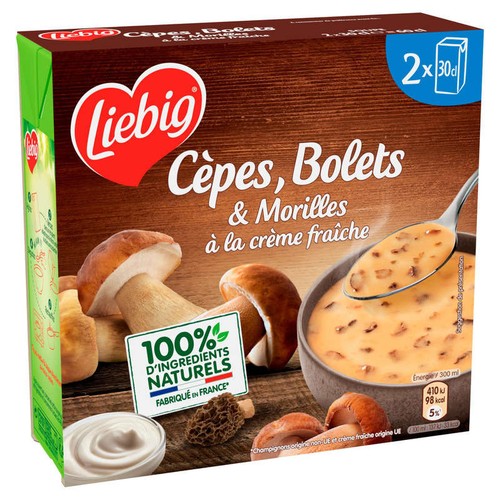 Liebig Soupe délice forestier cèpes bolets morilles 2x30cl