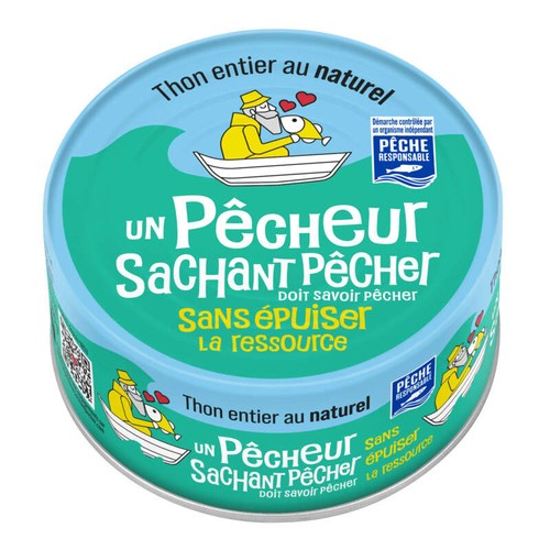 Un pécheur sachant pécher 1/4 Thon entier Pêche Responsable au naturel 140g