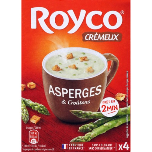 Royco Soupe à la crème d'asperges & croûtons 4x15,0g