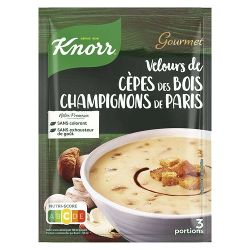 Knorr Moments Gourmets Soupe déshydratée Velours de Cèpes Champignons x3 91g