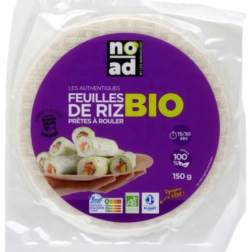 Noad feuilles de riz blanc bio 150g