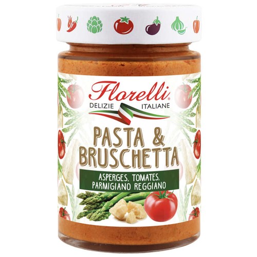 Florelli Pasta & Brushetta Asperges Tomates et Parmigiano Reggianno 190g