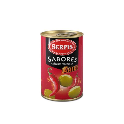 Serpis Olives Farcies au piment chili boite 130g