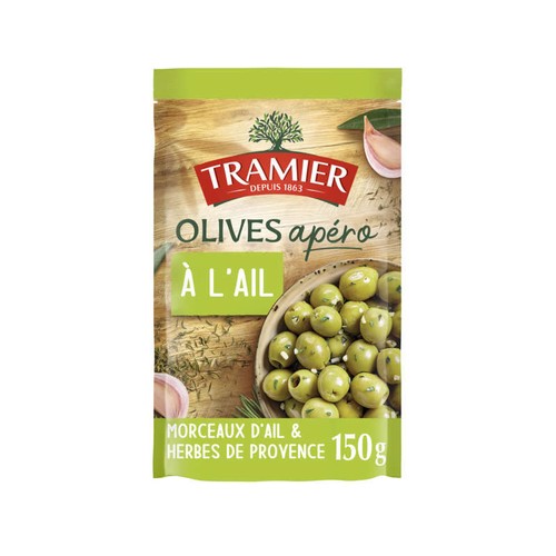 Tramier Olives apéro à l'ail sachet 150g