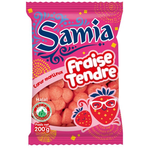 Samia Bonbons fraise kiss Halal 200g