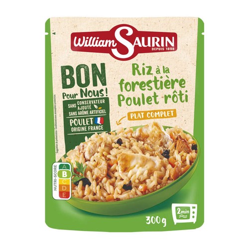 William Saurin Bons pour nous Riz à la forestière poulet rôti 300g