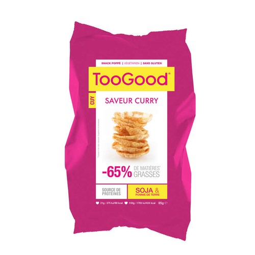 TooGood Snack poppé Soja curry 85g