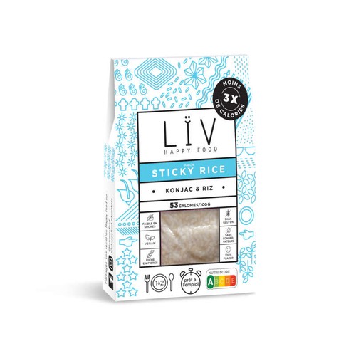 Liv Happy Food sticky rice de konjac et riz sans gluten 200g
