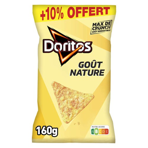 Doritos Chips Tortilla Goût Nature 160g +10% Offert