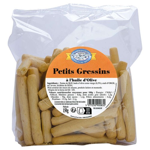 Conserveries Provençales petits gressins à l'huile d'olive 150g