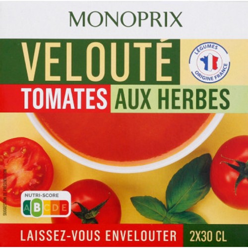 Monoprix Velouté de tomates 2x30cl
