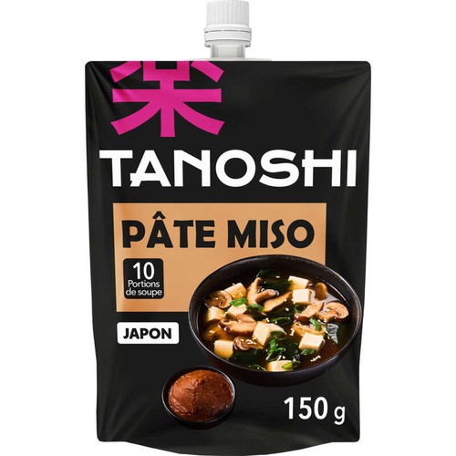 Tanoshi Pâte Miso pour préparation soupes et plats salés 150g