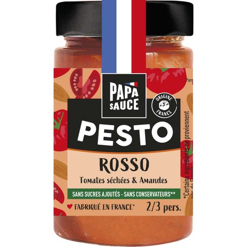 Papa Sauce Pesto Rosso Tomates de Provence & Amandes 2/3 Personnes 180g