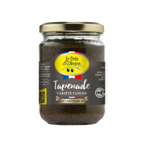Le Brin d'Olivier Tapenade d'Olives Noires Variété Tanche Origine France bocal 180g