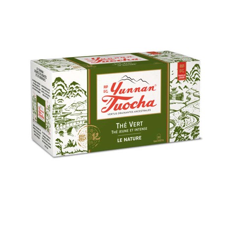 Tuocha Thé Vert De Chine Nature, Ligne 20 Sachets