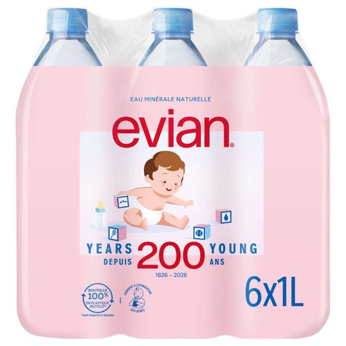 Evian Eau minérale naturelle 6x1L